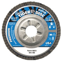 FD-4-1/2" 40GRIT FLAP WHEEL 7/8" ARBOR-WEILER CORPORAT-804-50513