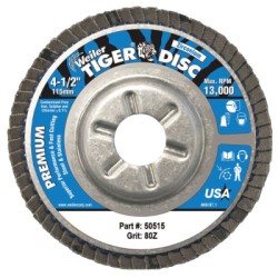 4-1/2"DIA. 80-GRIT FLAPWHEEL 7/8"ARBOR H-WEILER CORPORAT-804-50515