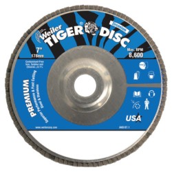7" TIGER ABRASIVE FLAP DISC 36Z GRIT 7/8" AH-WEILER CORPORAT-804-50532