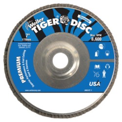 7" TIGER DISC. ABRASIVEFLAP DISK ANGLED ALUM-WEILER CORPORAT-804-50533