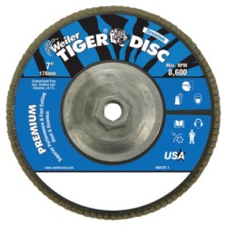 7" TIGER ABRASIVE FLAP DISC 80-GRIT 5/8-WEILER CORPORAT-804-50545