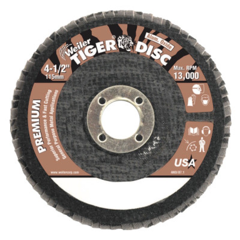 4" TIGER DISC ABRASIVE DISC  60AO 5/8"AH-WEILER CORPORAT-804-50554