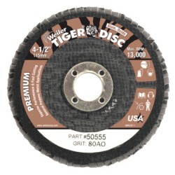 4" TIGER DISC ABRASIVE DISC 80AO 5/8"AH-WEILER CORPORAT-804-50555