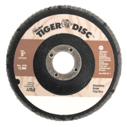 5" TIGER ABRASIVE FLAP DISC-80AO-7/8"A.H.-ANGLED-WEILER CORPORAT-804-50575