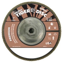 7" 60AO GRIT 5/8" -11AHTIGER ABRASIVE FLAP DISC-WEILER CORPORAT-804-50634