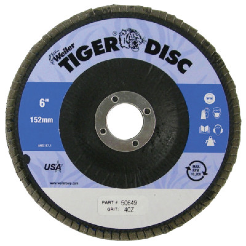 6" DIAMETER- 7/8" ARBOR-40 GRIT-WEILER CORPORAT-804-50649