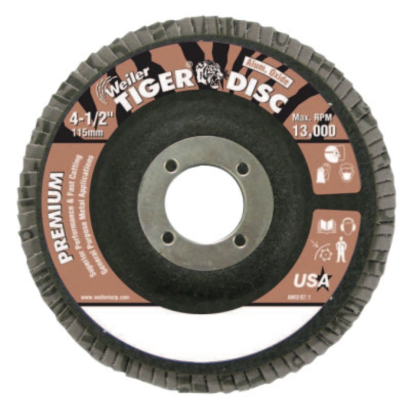 4-1/2" TIGER DISC ABRSVFLAP DISC 40 AO 7/8" AH-WEILER CORPORAT-804-50663
