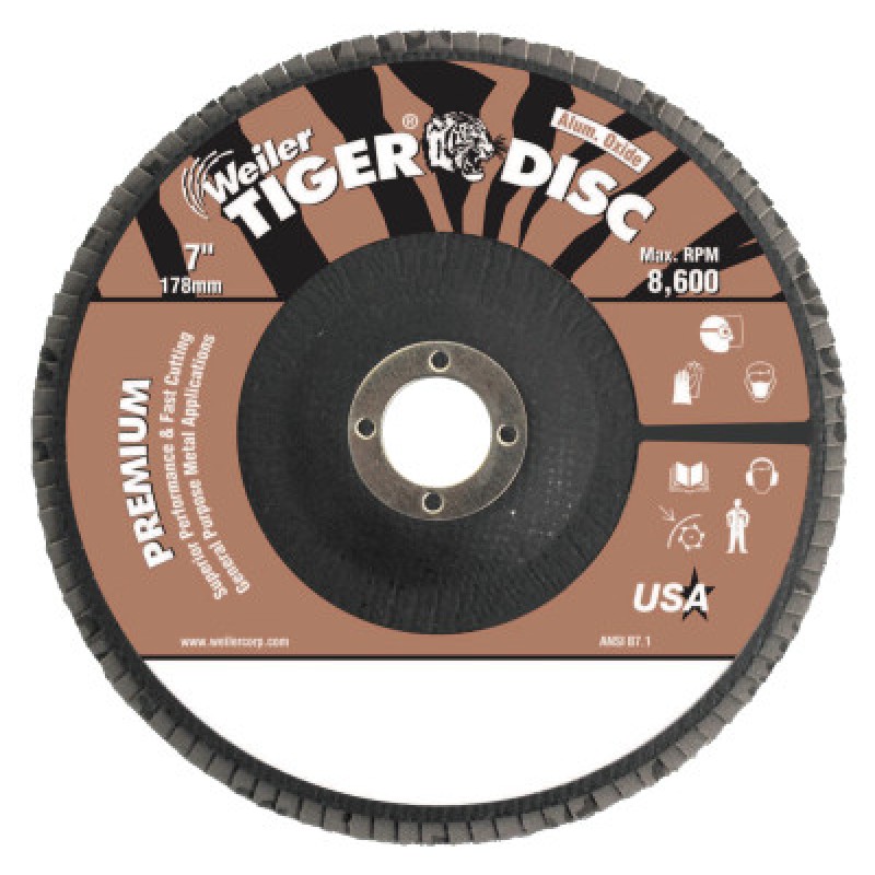 7" TIGER DISC ABR FLAP DISC 40 AO 7/8" A.H.-WEILER CORPORAT-804-50683