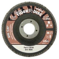 4 1/2" TIGER DISC BIG CAT ABR FLAP PHENOLIC BK-WEILER CORPORAT-804-50765