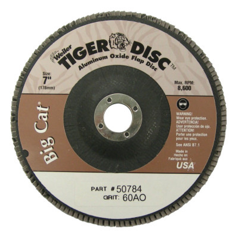 7"TIGER DISC BIG CAT ABRFLAP PHENOLIC BK-WEILER CORPORAT-804-50784