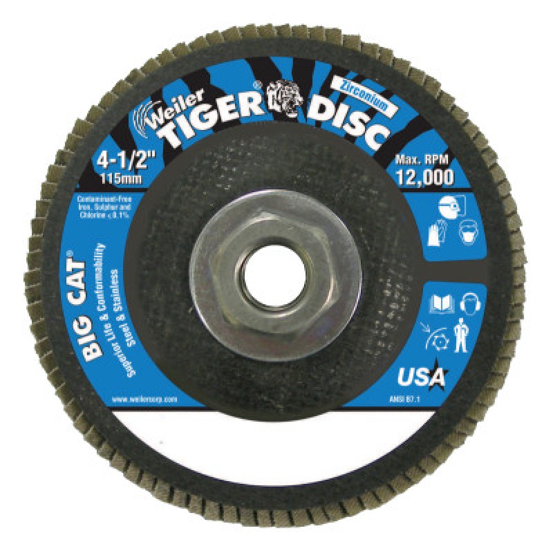 4-1/2" TIGER DISC BIG CAT ARBOR 5/8" 11 ARBOR-WEILER CORPORAT-804-50808