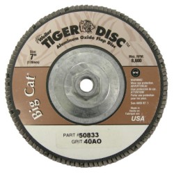 7" TIGER DISC BIG CAT ABR FLAP DISC PHENOLIC BK-WEILER CORPORAT-804-50833