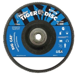 7" TIGER DISC BIG CAT ABR FLAP DISC PHENOLIC BK-WEILER CORPORAT-804-50843