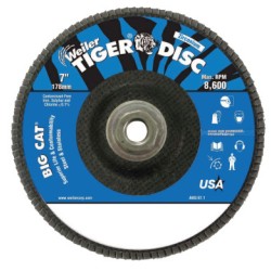 7" TIGER DISC BIG CAT ABR FLAP DISC PHENOLIC BK-WEILER CORPORAT-804-50844