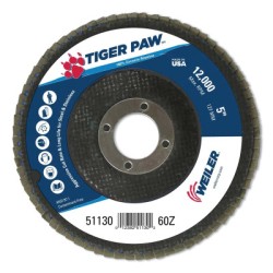 5" TIGER PAW ABRASIVE FLAP DISC- FLAT- 60Z- 7/8"-WEILER CORPORAT-804-51130