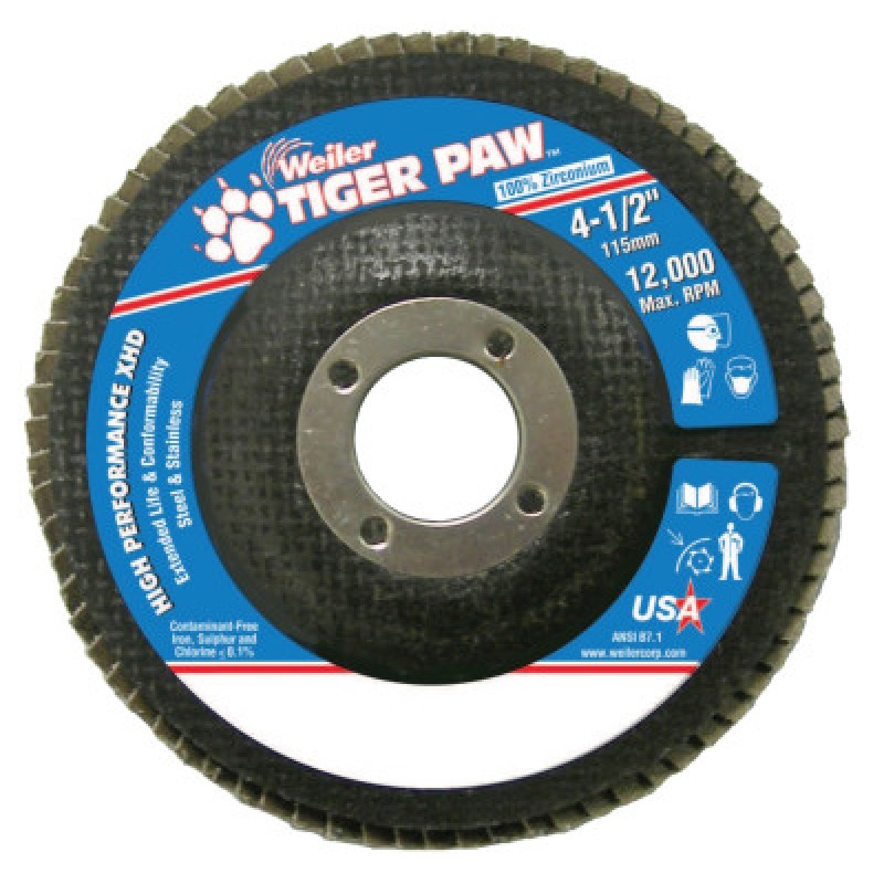 4-1/2" TIGER PAW SUPER HIGH DENSITY FLAP DISC  F-WEILER CORPORAT-804-51162