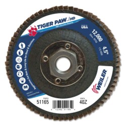 4-1/2" TIGER PAW SUPER HIGH DENSITY FLAP DISC  F-WEILER CORPORAT-804-51165