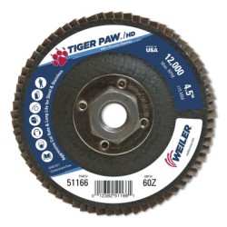 4-1/2" TIGER PAW SUPER HIGH DENSITY FLAP DISC  F-WEILER CORPORAT-804-51166