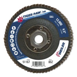 4-1/2" TIGER PAW SUPER HIGH DENSITY FLAP DISC  F-WEILER CORPORAT-804-51167