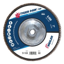7" TIGER PAW SUPER HIGHDENSITY FLAP DISC  FLAT-WEILER CORPORAT-804-51169