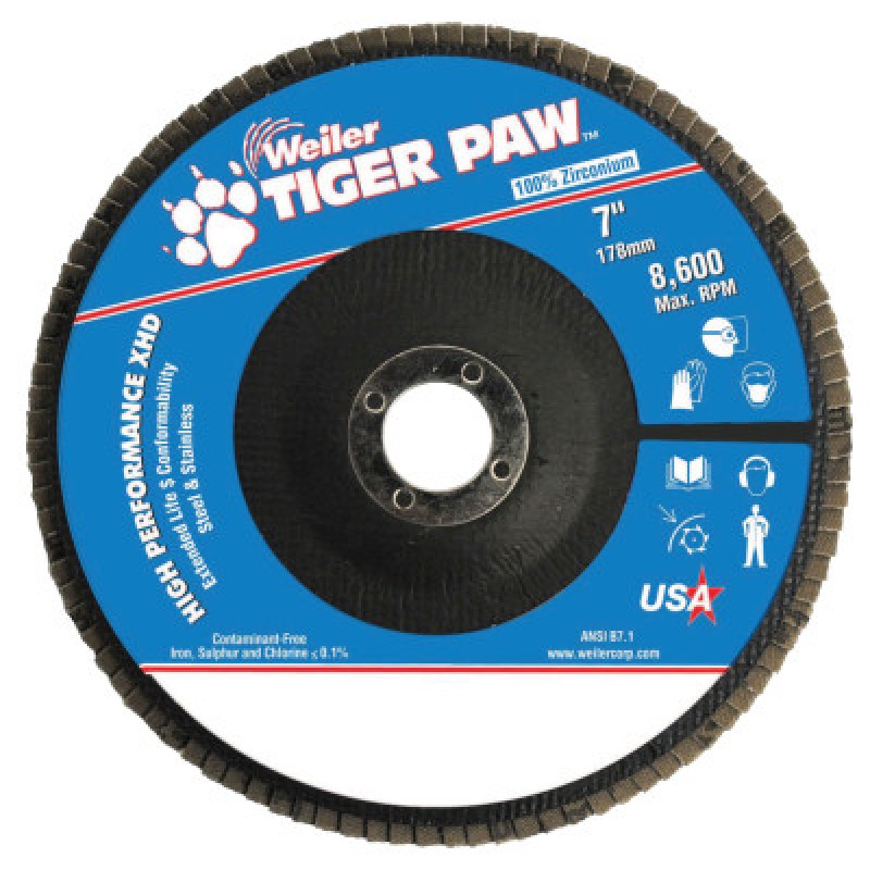 7" VPRO SUPER HIGH DENSITY FLAP DISC  FLAT  PHEN-WEILER CORPORAT-804-51171