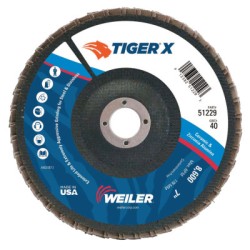 7" TIGER X FD  FLAT  PHEN BACK  40Z  7/8" ARBOR-WEILER CORPORAT-804-51229