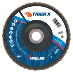7" TIGER X FD  FLAT  PHEN BACK  80Z  7/8" ARBOR-WEILER CORPORAT-804-51231