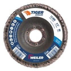 4-1/2" TIGER ANGLED FLAPDISC  80Z  7/8" A.H.-WEILER CORPORAT-804-51302