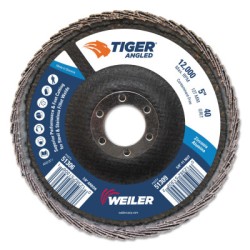 5" TIGER ANGLED FLAP DISC  40Z  7/8" A.H.-WEILER CORPORAT-804-51306