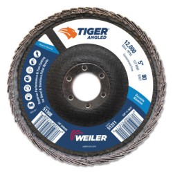 5" TIGER ANGLED FLAP DISC  80Z  7/8" A.H.-WEILER CORPORAT-804-51308