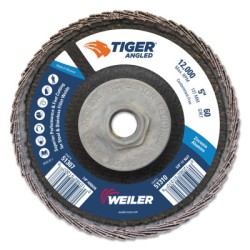 5" TIGER ANGLED FLAP DISC  60Z  5/8"-11 NUT-WEILER CORPORAT-804-51310