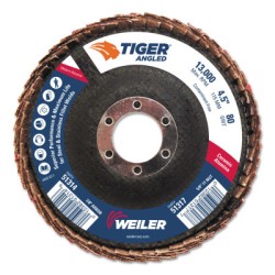 4-1/2" TIGER ANGLED FLAPDISC  80C  7/8" A.H.-WEILER CORPORAT-804-51314