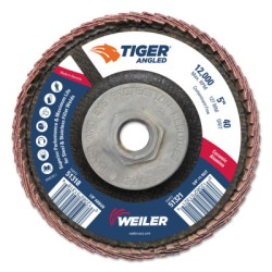 5" TIGER ANGLED FLAP DISC  40C  5/8"-11 NUT-WEILER CORPORAT-804-51321