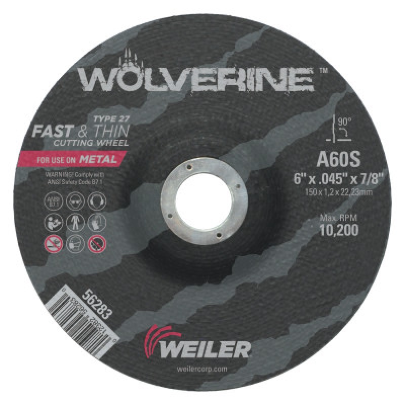 6 X 045 WOLV TY27 CUT WHL  WA60S  7/8 AH-WEILER CORPORAT-804-56283