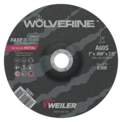 7 X 060 WOLV TY27 THN CUT WHL  A60S  7/8 AH-WEILER CORPORAT-804-56391