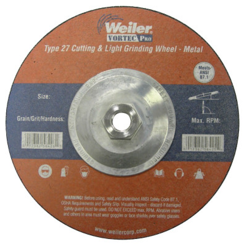 9" X 1/8" TYPE 27 CUTTING & LIGHT GRIND-WEILER CORPORAT-804-56423