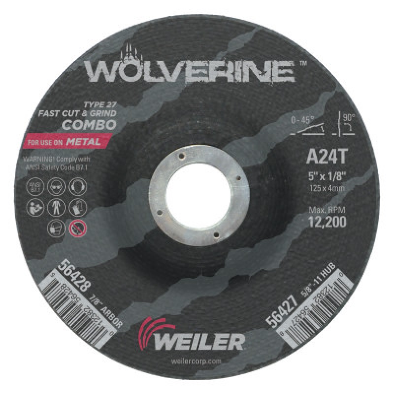 5 X 1/8 WOLV TY27 CUT WHL  A24T  7/8 AH-WEILER CORPORAT-804-56428