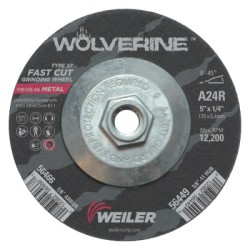 5 X 1/4 WOLV TY27 GRINDWHL  A24R  5/8-11 UNC-WEILER CORPORAT-804-56449