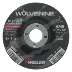 4-1/2 X 1/4 WOLV TY27 GRIND WHL  A24R  7/8 AH-WEILER CORPORAT-804-56464