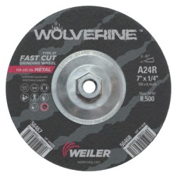 7 X 1/4 WOLV TY27 GRINDWHL  A24R  5/8-11 UNC-WEILER CORPORAT-804-56468