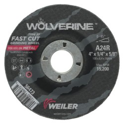 4 X 1/4 WOLV TY27 GRINDWHL  A24R  5/8 AH-WEILER CORPORAT-804-56473