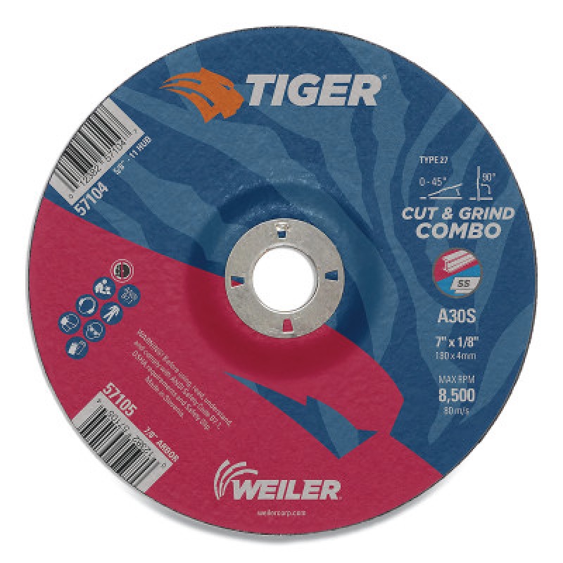 9 X 1/8 TIGER TY27 COMBWHL  AO  7/8 AH-WEILER CORPORAT-804-57107
