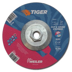 6 X 1/8 TIGER AO T27 COMBO WHEEL  A30S  5/8-11-WEILER CORPORAT-804-57108