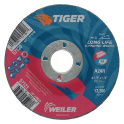 4-1/2 X 1/4 TIGER TY27GRIND WHL  AO  7/8 AH-WEILER CORPORAT-804-57121