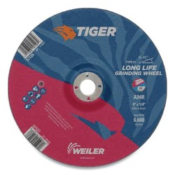 5 X 1/4 TIGER TY27 GRINDWHL  A24R 5/8-11 NUT-WEILER CORPORAT-804-57122