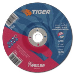 6 X 1/4 TIGER AO T27 GRINDING WHEEL  A24R 7/8 AH-WEILER CORPORAT-804-57129