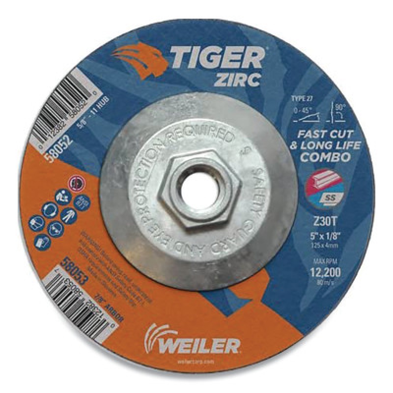 7 X 1/8 TIGER ZIRC TY27COMB WHL  5/8-11 AH-WEILER CORPORAT-804-58055