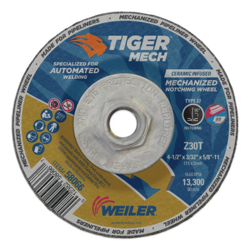 4.5 X 3/32 PIPELINER T27  5/8-11 NUT-WEILER CORPORAT-804-58066