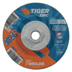 4-1/2 X 1/4 TIGER ZIRCTY27 GRIND WHL   5/8-11-WEILER CORPORAT-804-58070