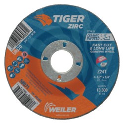 4-1/2 X 1/4 TIGER ZIRCTY27 GRIND WHL   7/8 AH-WEILER CORPORAT-804-58071